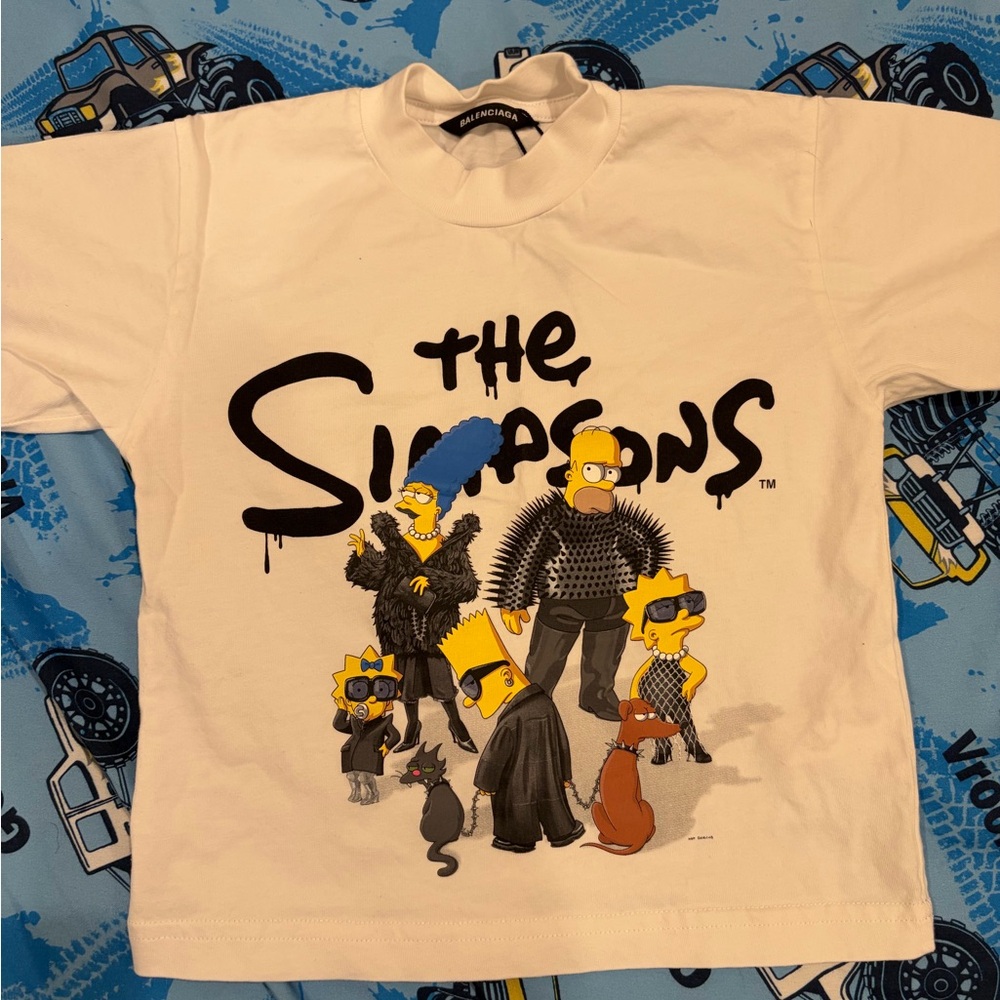 Balenciaga White Simpsons Graphic Tee